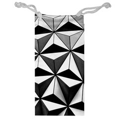 Black And White Diamond Shape Wallpaper Jewelry Bag by Pakrebo