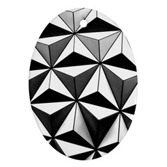 Black And White Diamond Shape Wallpaper Oval Ornament (two Sides)