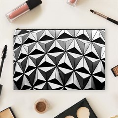 Black And White Diamond Shape Wallpaper Cosmetic Bag (large) by Pakrebo