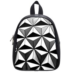 Black And White Diamond Shape Wallpaper School Bag (small) by Pakrebo