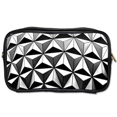 Black And White Diamond Shape Wallpaper Toiletries Bag (one Side) by Pakrebo