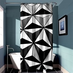 Black And White Diamond Shape Wallpaper Shower Curtain 36  X 72  (stall)  by Pakrebo