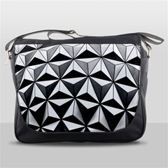 Black And White Diamond Shape Wallpaper Messenger Bag by Pakrebo