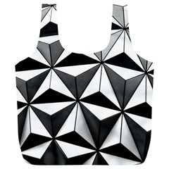 Black And White Diamond Shape Wallpaper Full Print Recycle Bag (xl) by Pakrebo