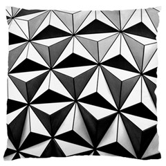 Black And White Diamond Shape Wallpaper Large Flano Cushion Case (one Side) by Pakrebo