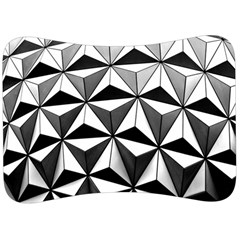 Black And White Diamond Shape Wallpaper Velour Seat Head Rest Cushion by Pakrebo