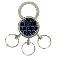 Contemporary Electronics Graphic Modern 3-ring Key Chain