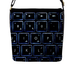 Contemporary Electronics Graphic Modern Flap Closure Messenger Bag (L)