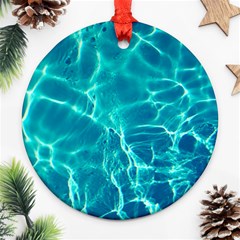 Blue Water Wallpaper Ornament (round) by Pakrebo