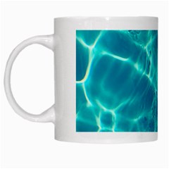 Blue Water Wallpaper White Mugs by Pakrebo