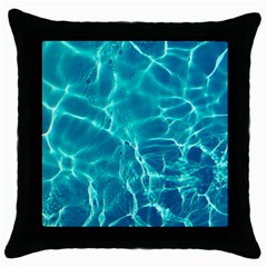 Blue Water Wallpaper Throw Pillow Case (black) by Pakrebo