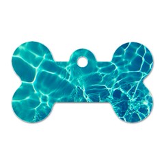 Blue Water Wallpaper Dog Tag Bone (two Sides) by Pakrebo