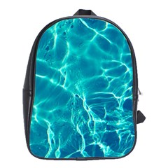 Blue Water Wallpaper School Bag (large) by Pakrebo