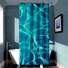 Blue Water Wallpaper Shower Curtain 36  X 72  (stall)  by Pakrebo