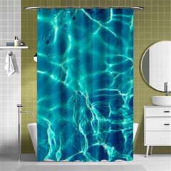 Blue Water Wallpaper Shower Curtain 48  X 72  (small)  by Pakrebo