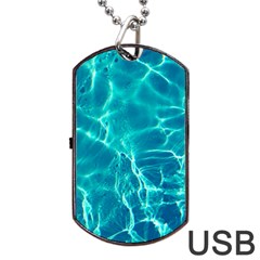 Blue Water Wallpaper Dog Tag Usb Flash (one Side) by Pakrebo