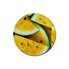 Sliced Watermelon Lot Rubber Coaster (round)  by Pakrebo