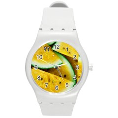 Sliced Watermelon Lot Round Plastic Sport Watch (m) by Pakrebo