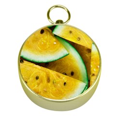 Sliced Watermelon Lot Gold Compasses by Pakrebo