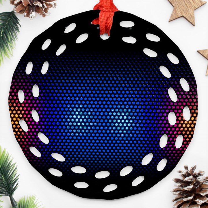 Black Portable Speaker Round Filigree Ornament (Two Sides)