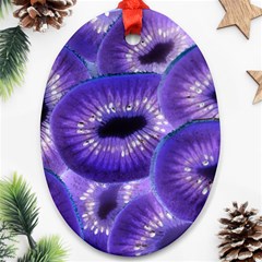 Sliced Kiwi Fruits Purple Ornament (oval) by Pakrebo