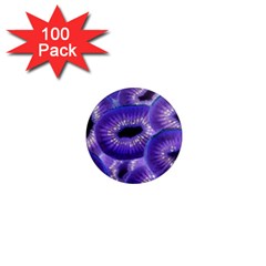 Sliced Kiwi Fruits Purple 1  Mini Magnets (100 Pack)  by Pakrebo