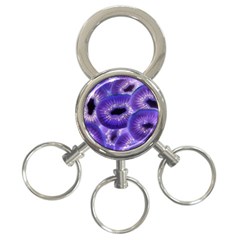 Sliced Kiwi Fruits Purple 3-ring Key Chain by Pakrebo