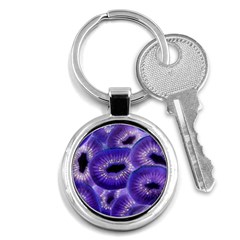 Sliced Kiwi Fruits Purple Key Chain (round) by Pakrebo