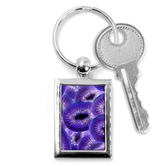 Sliced Kiwi Fruits Purple Key Chain (rectangle) by Pakrebo