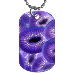 Sliced Kiwi Fruits Purple Dog Tag (one Side) by Pakrebo