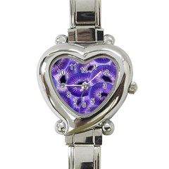 Sliced Kiwi Fruits Purple Heart Italian Charm Watch by Pakrebo