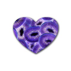 Sliced Kiwi Fruits Purple Heart Coaster (4 Pack)  by Pakrebo