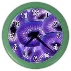 Sliced Kiwi Fruits Purple Color Wall Clock by Pakrebo