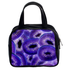 Sliced Kiwi Fruits Purple Classic Handbag (two Sides) by Pakrebo