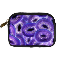 Sliced Kiwi Fruits Purple Digital Camera Leather Case