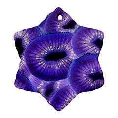 Sliced Kiwi Fruits Purple Snowflake Ornament (two Sides) by Pakrebo