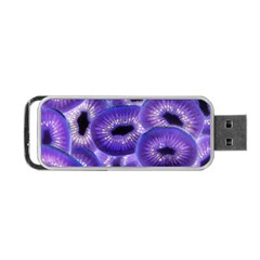 Sliced Kiwi Fruits Purple Portable Usb Flash (one Side) by Pakrebo