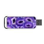 Sliced Kiwi Fruits Purple Portable USB Flash (Two Sides) Front