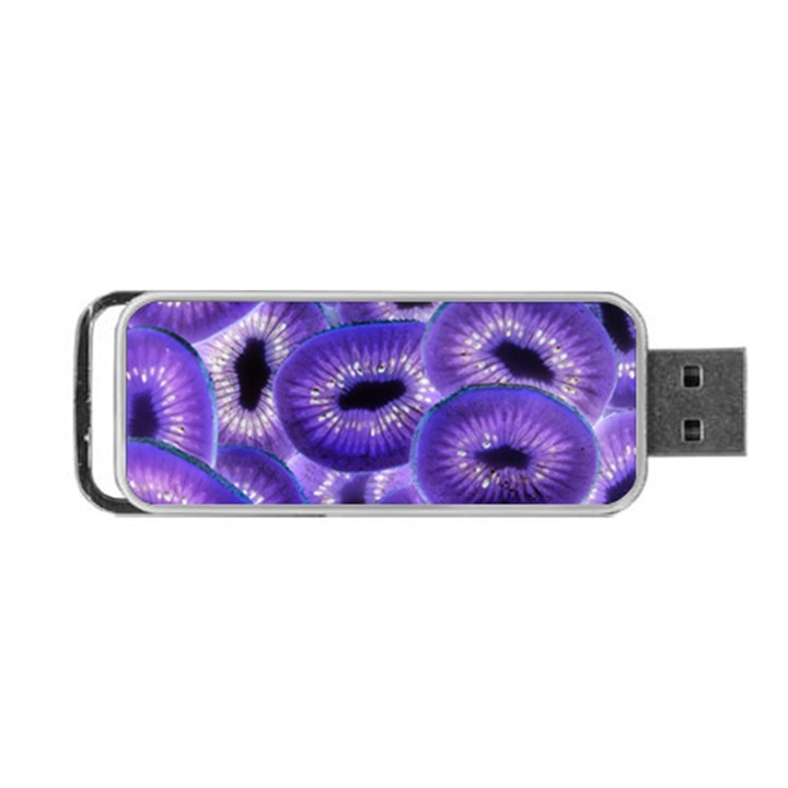 Sliced Kiwi Fruits Purple Portable USB Flash (Two Sides)