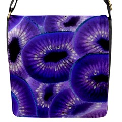 Sliced Kiwi Fruits Purple Flap Closure Messenger Bag (s) by Pakrebo