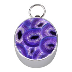 Sliced Kiwi Fruits Purple Mini Silver Compasses by Pakrebo