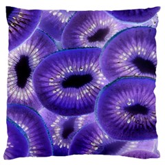 Sliced Kiwi Fruits Purple Standard Flano Cushion Case (one Side) by Pakrebo