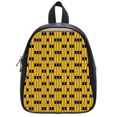 Yellow And Black Pattern School Bag (small) by Pakrebo