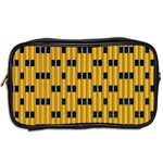 Yellow And Black Pattern Toiletries Bag (Two Sides) Back