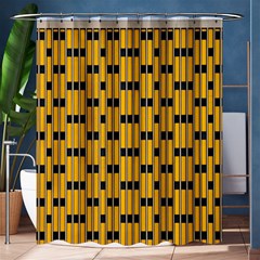 Yellow And Black Pattern Shower Curtain 60  X 72  (medium)  by Pakrebo