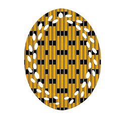 Yellow And Black Pattern Ornament (oval Filigree)