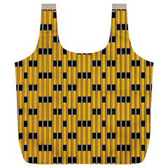 Yellow And Black Pattern Full Print Recycle Bag (xl) by Pakrebo