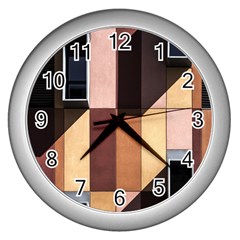 Architectural Design Architecture Building Colors Wall Clock (silver) by Pakrebo