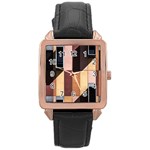 Architectural Design Architecture Building Colors Rose Gold Leather Watch  Front