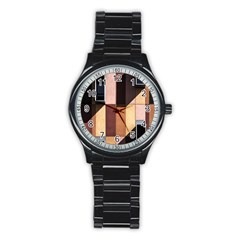 Architectural Design Architecture Building Colors Stainless Steel Round Watch by Pakrebo